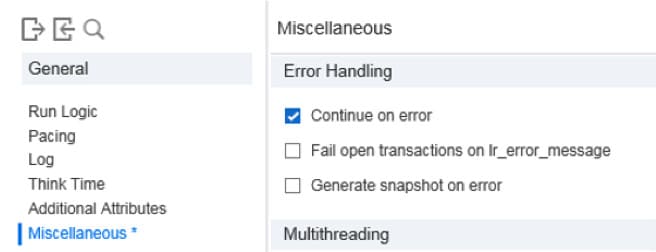 How Granularity Influences the Load Testing Results error settings2